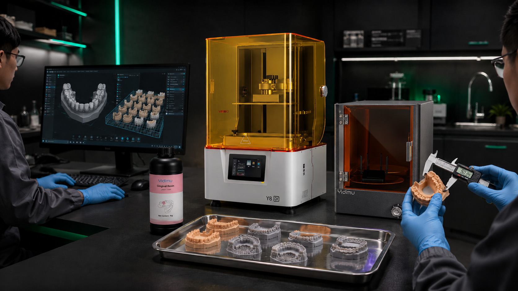 Dental resin 3D printing workflow from digital preparation to model inspection