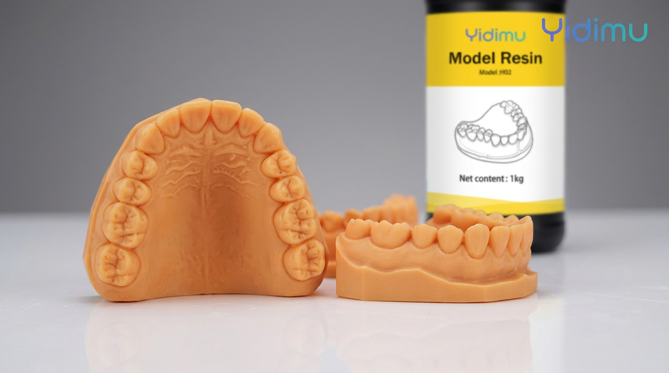Resin printed dental models produced in a professional laboratory workflow