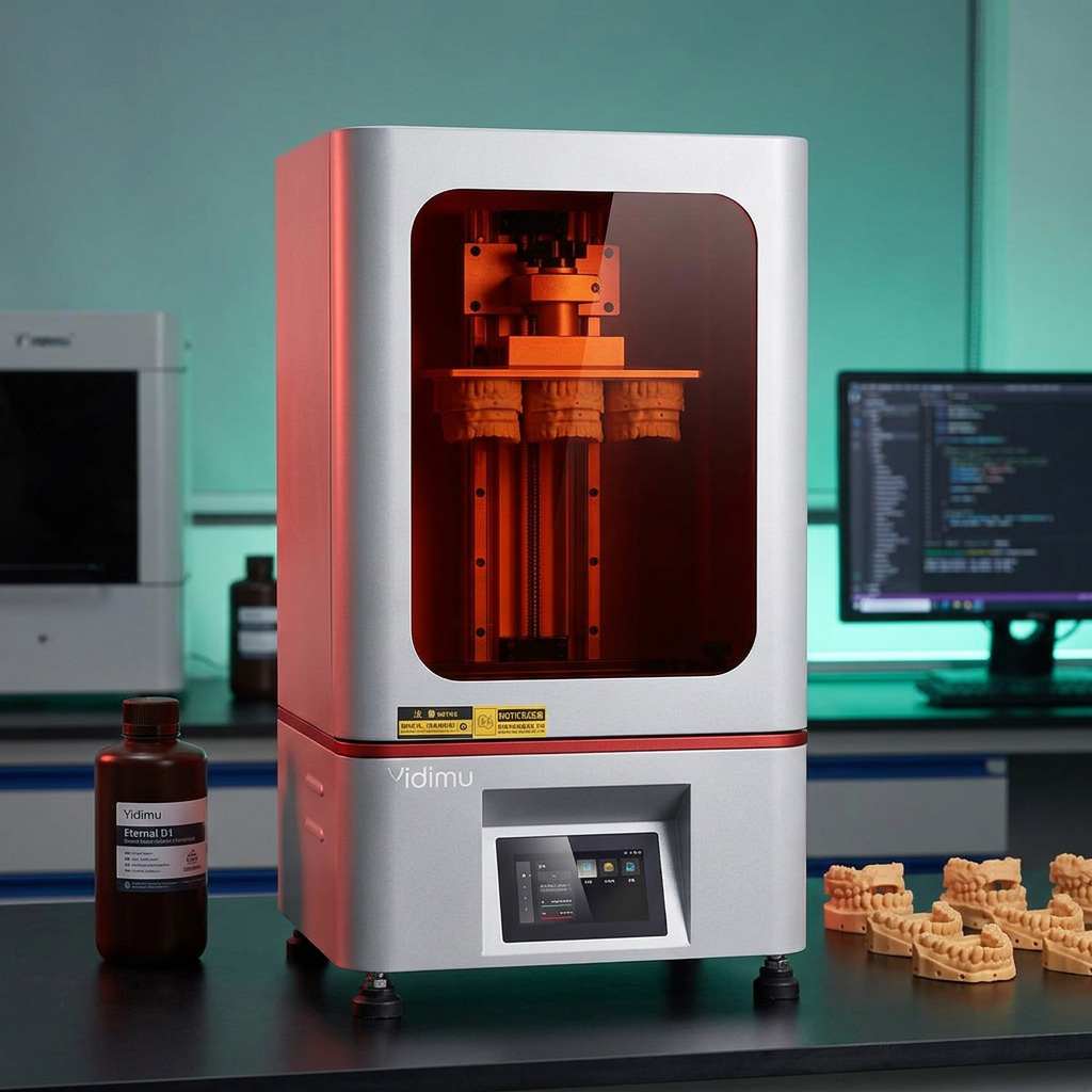 Dental 3D printing equipment, printed dental models and resin post-processing resources in a professional dental laboratory