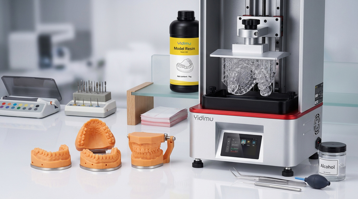 Yidimu Eternal D1 LCD resin 3D printer for detailed dental model workflows
